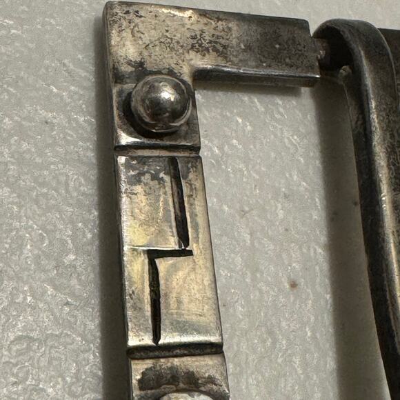 Vintage Taxco Mexico JS Sterling Silver 925 Small Belt Buckle 1.5x2 Southwestern - Picture 10 of 11